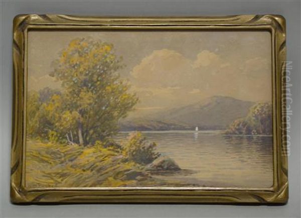 Mountain Lake Landscape Oil Painting by William Frederick Paskell