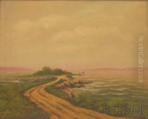 Framed Oil On Canvas Coastal View by William Frederick Paskell