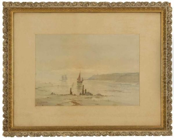 Coastal Seascape Oil Painting by William Frederick Paskell