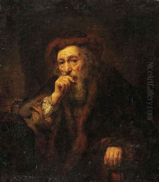 A bearded old man Oil Painting by Abraham van Dijck