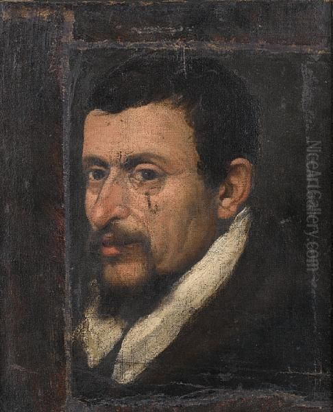 Portrait Of A Gentleman, Bust-length, In Ablack Tunic With A White Collar Oil Painting by Bartolomeo Passarotti