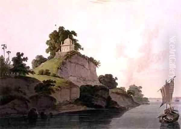 Hindoo Temple near Currah on the River Ganges Oil Painting by Thomas Daniell