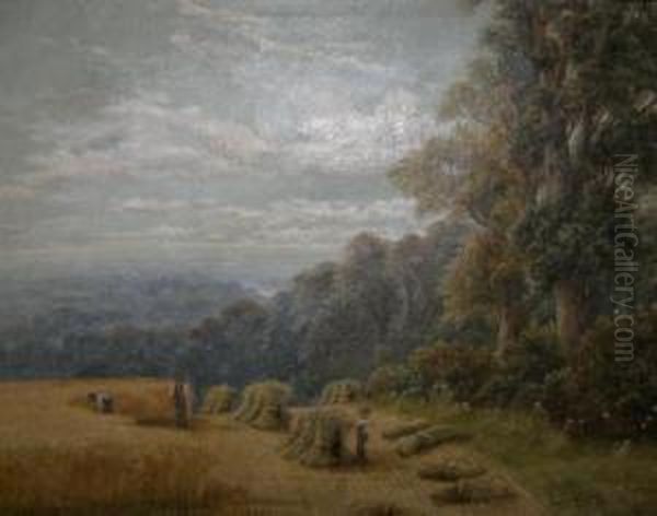 Golden Harvest Oil Painting by Charles Henry Passey