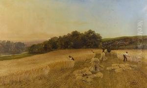 Harvesters Oil Painting by Charles Henry Passey