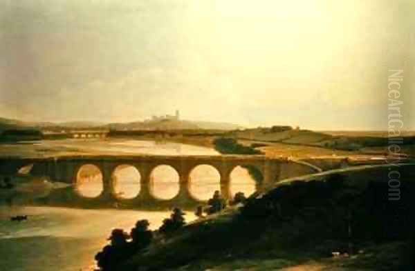 Lune Aqueduct Oil Painting by Thomas Daniell