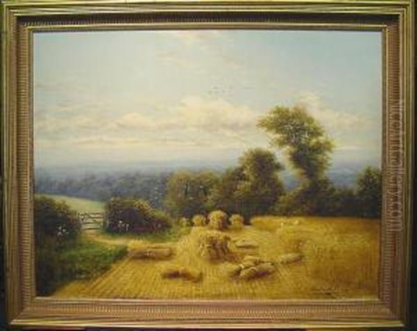 Wheat Sheaves Oil Painting by Charles Henry Passey