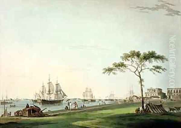 View Taken on the Esplanade Calcutta Oil Painting by Thomas Daniell