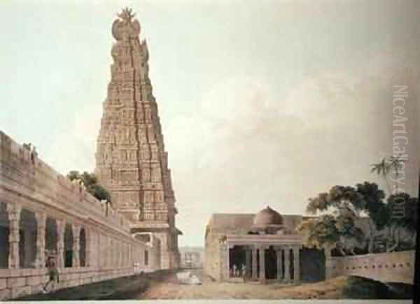 Hindoo Temple at Madura Oil Painting by Thomas Daniell