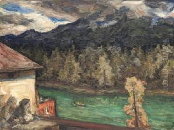 View On The Badersee Oil Painting by Leonid Ossipovich Pasternak