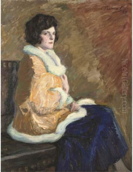 Portrait Of Mrs Shalit Oil Painting by Leonid Ossipovich Pasternak