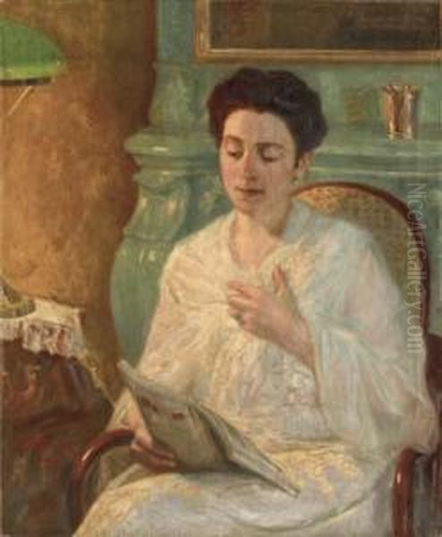 Portrait Of A Woman Oil Painting by Leonid Ossipovich Pasternak