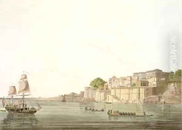 Ramnugur near Benares on the River Ganges Oil Painting by Thomas Daniell