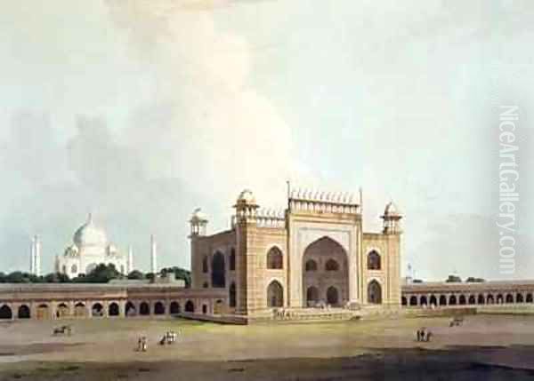 The Taj Mahal at Agra Oil Painting by Thomas Daniell