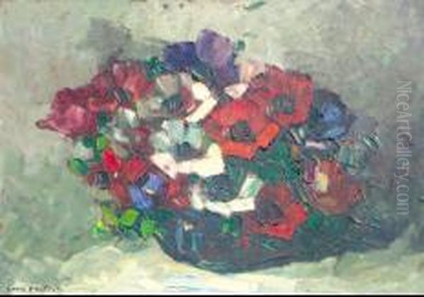 Bouquet De Fleurs Oil Painting by Louis Pastour