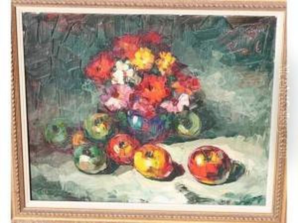 Bouquet Oil Painting by Louis Pastour