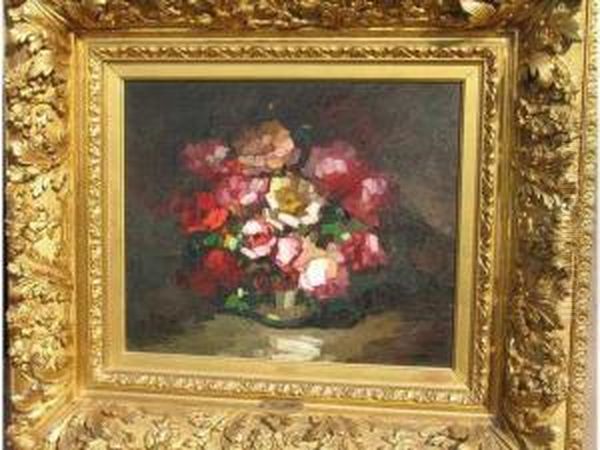 Bouquet De Roses Oil Painting by Louis Pastour