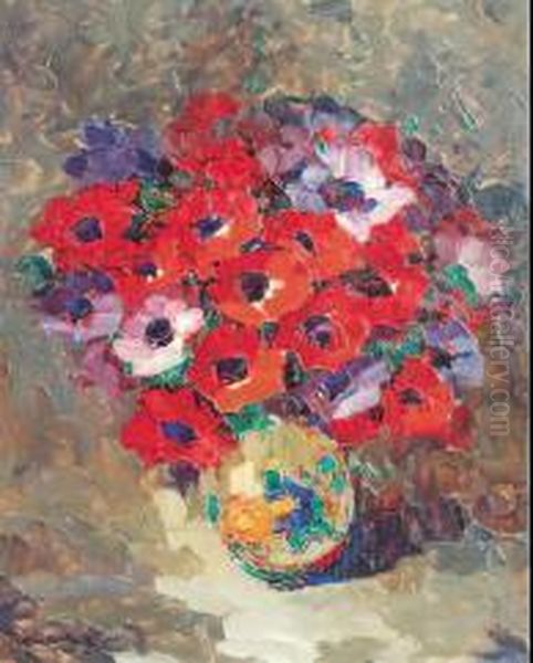 Bouquet De Fleurs Oil Painting by Louis Pastour