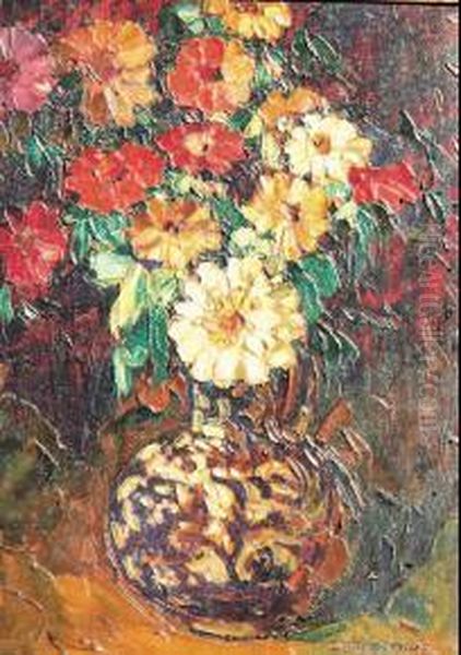 Bouquets De Fleurs Oil Painting by Louis Pastour