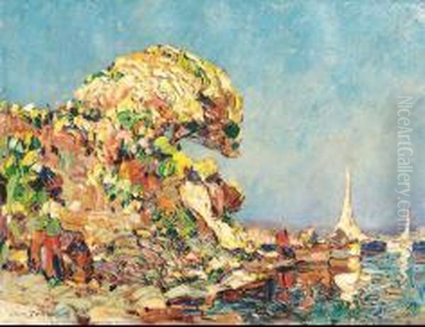 Rade De Golfe Juan Oil Painting by Louis Pastour