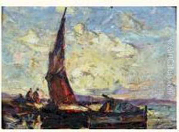 Le Retour De Peche Oil Painting by Louis Pastour