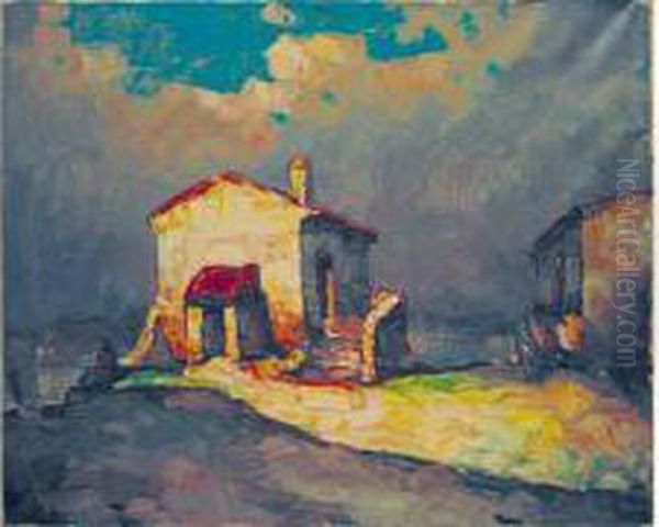 La Maison Du Pecheur. Cap D'antibes, Juillet 47 Oil Painting by Louis Pastour