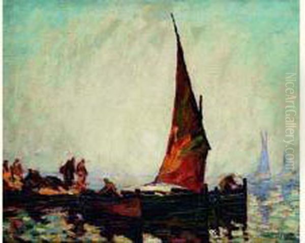 La Voile Rouge Oil Painting by Louis Pastour