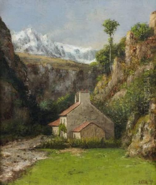 Maison Aux Pieds Des Alpes Oil Painting by Cherubino Pata