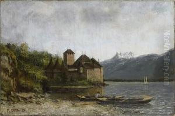 Vue Du Chateau De Chillon En Suisse Oil Painting by Cherubino Pata