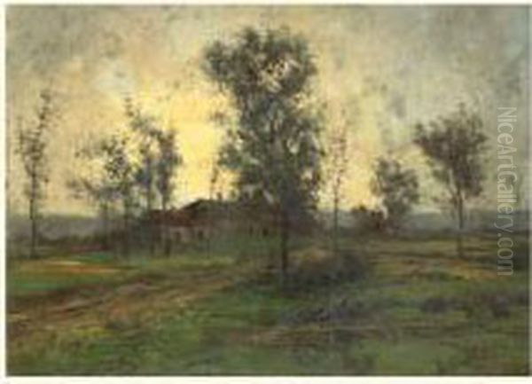 Paysage A La Ferme Oil Painting by Cherubino Pata