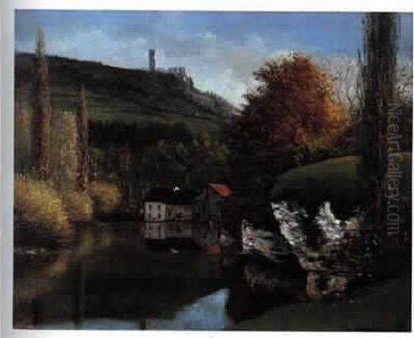 Vue Et Ruines Du Chateau De Scey-en-varais Oil Painting by Cherubino Pata