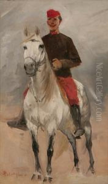 Cavaliere Oil Painting by Laszlo Pataky Von Sospatak