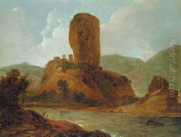 A hill fort in the Baramahal Hills near Oriyadrug Oil Painting by Thomas Daniell