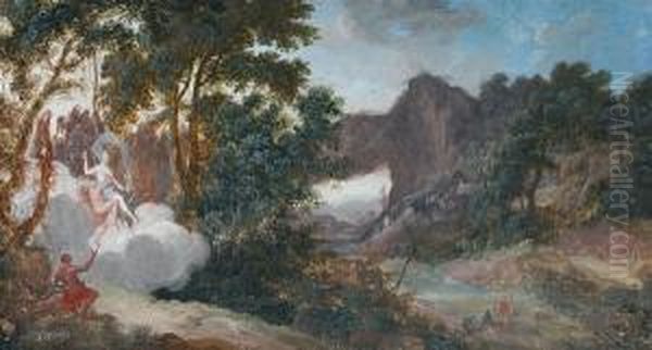 Figures In A Classical Landscape, A Pair Oil Painting by Pierre-Antoine Patel