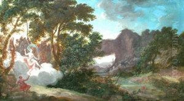 Figures In Classical Landscapes Oil Painting by Pierre-Antoine Patel