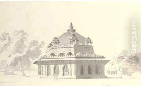 Tomb of Sher Shah's father, Sasaram Oil Painting by Thomas Daniell