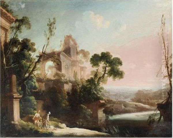 Paysage Avec Le Bon Samaritain Oil Painting by Pierre-Antoine Patel