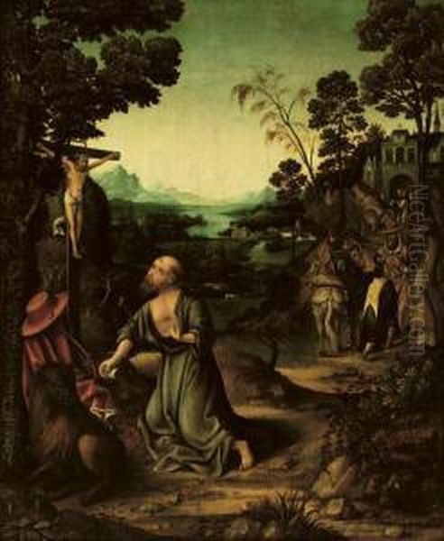 The Penitent Saint Jerome In The Wilderness Oil Painting by Joachim Patenir