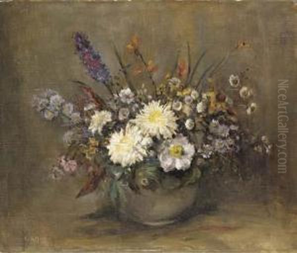 Still Life With Flowers In A Vase Oil Painting by Emily Murray Paterson