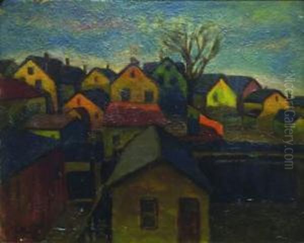 Le Village En Hongrie Oil Painting by Karoly Patko