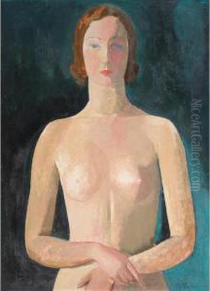 Standing Nude: Anna Maria Oil Painting by Karoly Patko