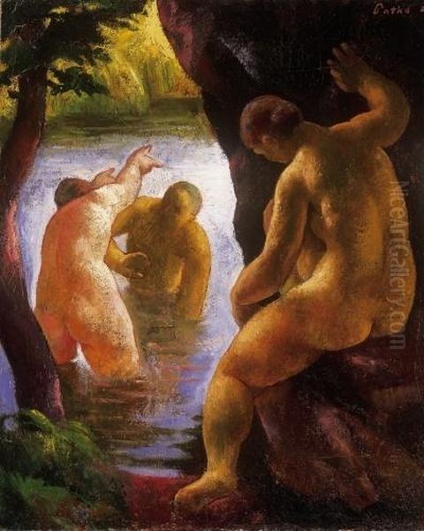 Bathers Oil Painting by Karoly Patko