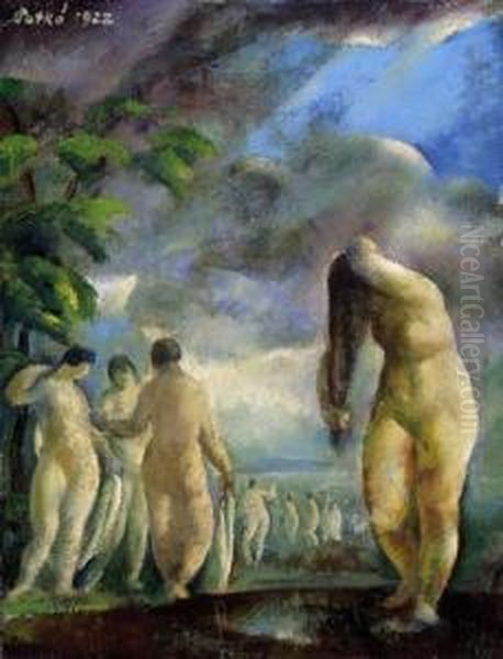 Bathers Oil Painting by Karoly Patko