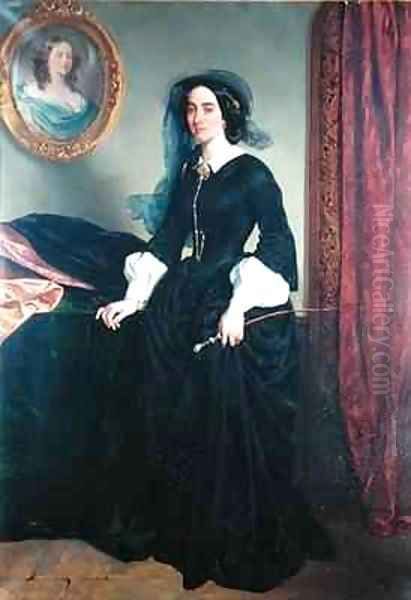 Portrait of Marie Deveria Oil Painting by Eugene Francois Marie Joseph Deveria