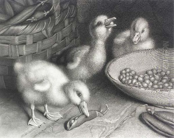 A Ducklings Feast; You've No Chicken; Are You There?; And The Goodold Days Oil Painting by Frank Paton