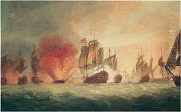 The Battle Of Cape St Vincent Jan 16th 1780 Oil Painting by Richard Paton