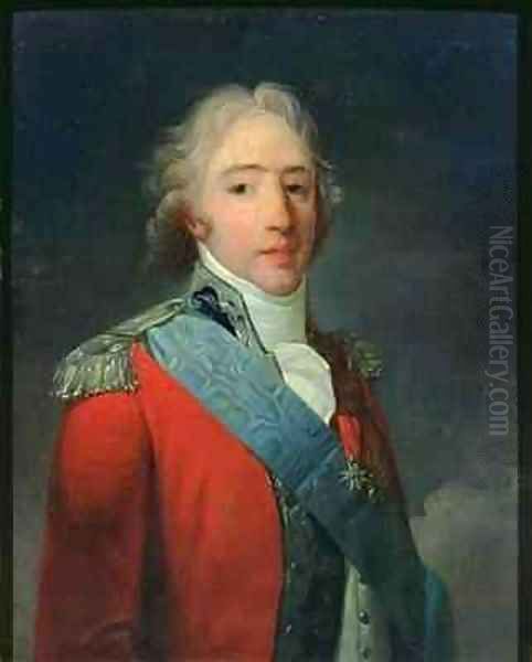 Portrait of Charles of France 1757-1836 Count of Artois future Charles X King of France and Navarre Oil Painting by Henri Pierre Danloux