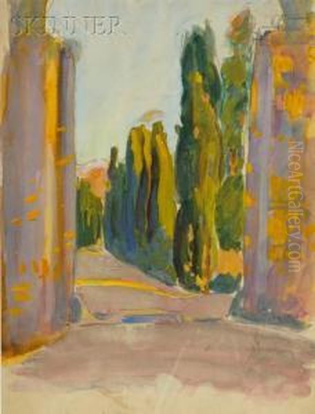 An Italian View Oil Painting by Margaret Jordan Patterson