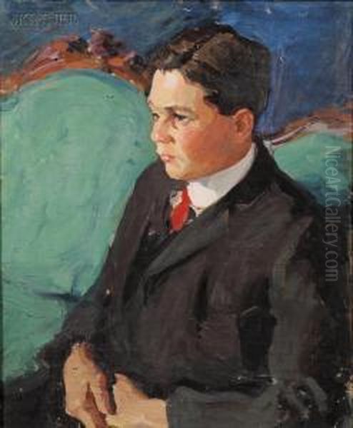 Portrait Of A Young Man Oil Painting by Margaret Jordan Patterson