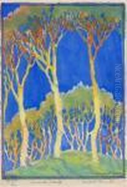 Trees On A Hilltop Oil Painting by Margaret Jordan Patterson