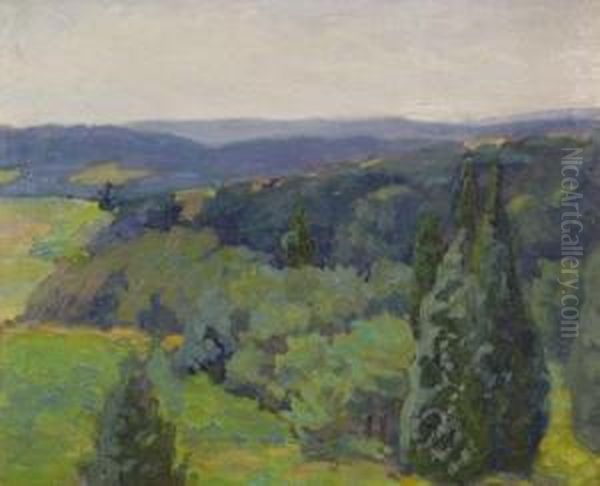 Spring Landscape Oil Painting by Margaret Jordan Patterson